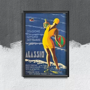 Plakat w stylu retro Włochy Alassio - Plakaty Plakat w stylu retro Włochy Alassio - Plakaty - miniaturka - grafika 1