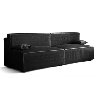 Czarna rozkładana sofa sztruksowa T2-M77 - Sofy i kanapy Czarna rozkładana sofa sztruksowa T2-M77 - Sofy i kanapy - miniaturka - grafika 1