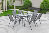 Meble ogrodowe - Zestaw Mebli Ogrodowych Bologna 150/6 Light Grey - miniaturka - grafika 1