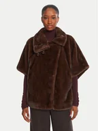 Płaszcze damskie - PINKO Futro Comodino 103837 A2PI Brązowy Regular Fit - miniaturka - grafika 1