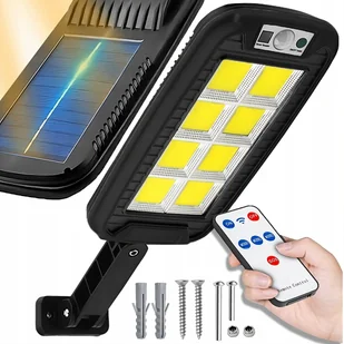 LAMPA SOLARNA LED 600W Z CZUJNIKIEM RUCHU I ZMIERZCHU ZEWNĘTRZNA PILOT - Lampy ogrodowe - miniaturka - grafika 1