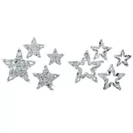 Bombki - Ozdoba Metalowe Srebrne Gwiazdy Z Cekinami Białe - miniaturka - grafika 1