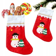 Ozdoby bożonarodzeniowe - SKARPETA NA PREZENTY SKARPETKA OZDOBA ŚWIĄTECZNA WOREK PREZENTOWY BAŁWAN - miniaturka - grafika 1