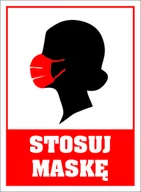 Przybory szkolne - Naklejka 150X200 Stosuj Maskę - miniaturka - grafika 1