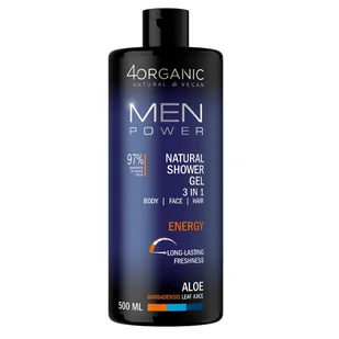4organic Men Power naturalny żel pod prysznic 3w1 Energy 500ml - Żele pod prysznic dla mężczyzn - miniaturka - grafika 1