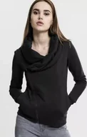Bluzy damskie - URBAN CLASSICS BLUZA DAMSKA CZARNA Z ZAMKIEM XS JGI - miniaturka - grafika 1
