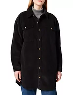 Kurtki damskie - Urban Classics Damska kurtka overshirt, długa sztruksowa kurtka koszulowa z dwiema kieszeniami na piersi i kieszeniami kurtki, rozmiar od XS do 5XL, czarny, 5XL - miniaturka - grafika 1