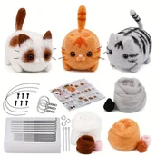 Rękodzieło - TEMU 3 szt. Zestawy do filcowania igłowego, zestaw dla początkujących z instrukcją, podkładka do filcowania, wełna do filcowania, igły do filcowania, - miniaturka - grafika 1