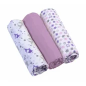 Pieluchy - BabyOno Pieluszki mulinowe z kolorem liliowym 3 szt - miniaturka - grafika 1
