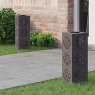 Lampy ogrodowe - vidaXL Słoneczna LED lampa na ścieżkę 2 pcs Czarny - miniaturka - grafika 1