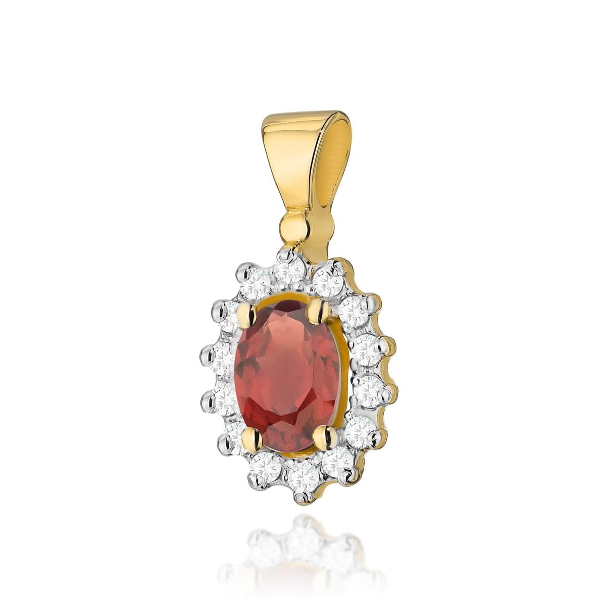 Złota zawieszka / wisiorek Granat 0,50ct żółte złoto pr. 585
