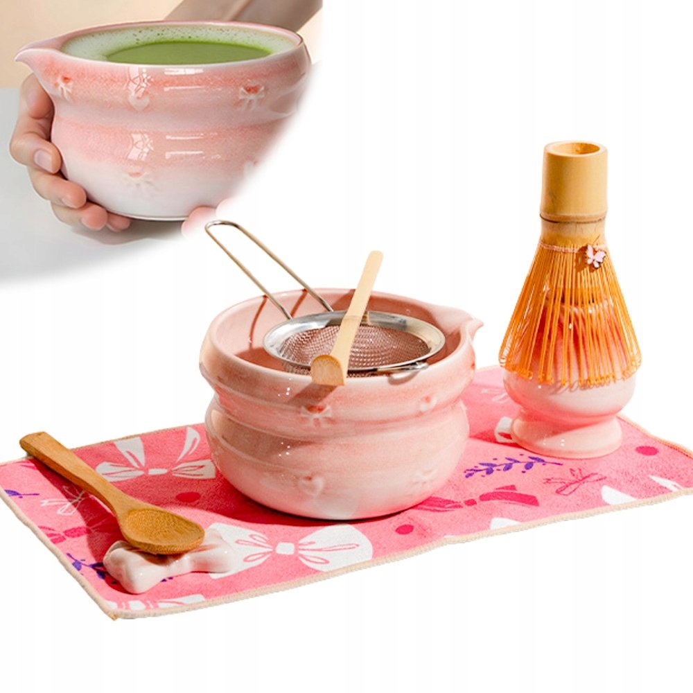 Matcha Set Zestaw Do Herbaty Bambusowe Mieszadło I Sitko 8 Szt