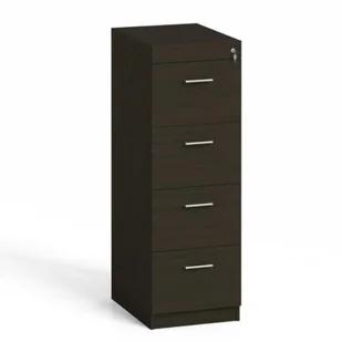 B2B Partner Drewniana szafa kartotekowa, 4 szuflady, wenge kart 4xA4 wenge - Szafy biurowe - miniaturka - grafika 1