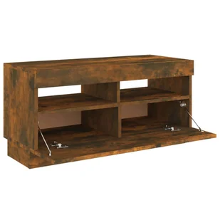 Lumarko Szafka pod TV z oświetleniem LED, przydymiony dąb, 80x35x40 cm - Szafki RTV - miniaturka - grafika 9