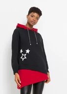 Bluzy damskie - Bluza z kapturem i asymetryczną linią dołu - bonprix - miniaturka - grafika 1