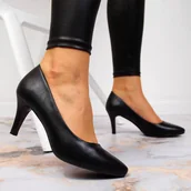 Czółenka - Czółenka szpilki czarne Sergio Leone 1377 - miniaturka - grafika 1