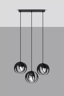 Sollux Lighting Lampa wisząca TULOS 3L czarna - Lampy sufitowe - miniaturka - grafika 1