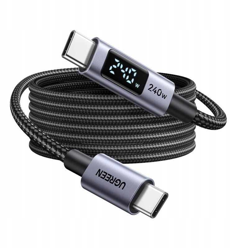 Ugreen Kabel USB-C Ugreen L530 240W, 480Mbps, 3m szary 65868
