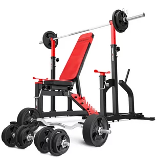 Zestaw do treningu siłowego Marbo Sport ławka regulowana i stojaki pod sztangę - Ławki treningowe - miniaturka - grafika 1