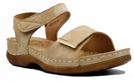 Sandały damskie - Sandały Damskie Wygodne Sandałki Na Lato Beżowe 36 - miniaturka - grafika 1