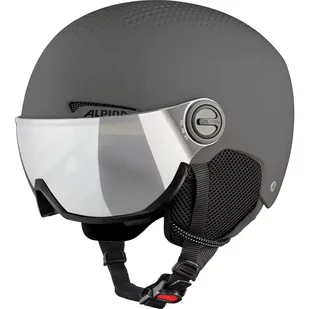 ALPINA ARBER VISOR Q-LITE zimowy kask narciarski snowboardowy z szybą, szary mat 58-61 - Kaski narciarskie - miniaturka - grafika 1