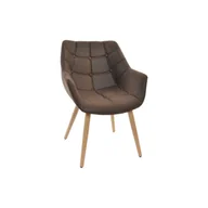 Stoły - Emaga Krzesło do Jadalni DKD Home Decor drewno bukowe Poliuretan Ceimnobrązowy (60 x 62 x 81 cm) - miniaturka - grafika 1
