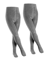 Rajstopy - FALKE Uniseks - dzieci Rajstopy Family 2-Pack , Bawełna, 2 Pak, Szary (Light Grey 3400); 152-164 (13-16 lata) - miniaturka - grafika 1