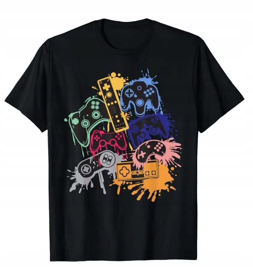 KOSZULKA Z NADRUKIEM MĘSKA ŚMIESZNA T-SHIRT GAMER GRACZ PAD PS5 GRA #4