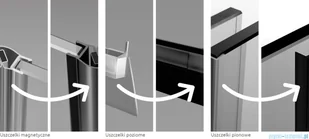 Radaway Essenza Black Dwj drzwi wnękowe 90cm lewe szkło przejrzyste 1385013-54-01L - Ścianki i drzwi prysznicowe - miniaturka - grafika 13