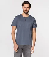 Koszulki męskie - T-shirt z rozpinanym dekoltem HENLEY 4587 STORMY WEATHER-XXL - miniaturka - grafika 1