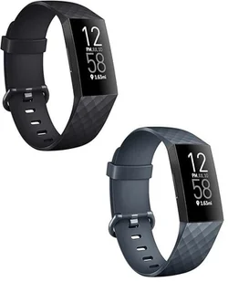 2x PASEK DO Fitbit Charge 3/4 CZARNY SZARY TPU WODOODPORNY OPASKA S - Akcesoria do smartwatchy - miniaturka - grafika 1