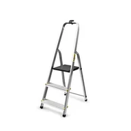 Drabiny - Drabina aluminiowa domowa 3 - stopniowa 150 kg + haczyk gratis - miniaturka - grafika 1