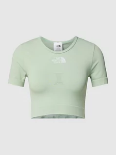 Koszulki i topy damskie - T-shirt krótki z detalem z logo model ‘NEW SEAMLESS’ - grafika 1