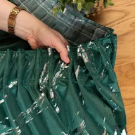 Zasłony - Gotowa welwetowa zasłona ze srebrnym nadrukiem, Marma, na taśmie marszczącej w kolorze butelkowej, ciemnej zieloni, rozmiar 140x250 cm - miniaturka - grafika 1