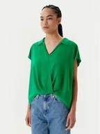 Bluzki damskie - Calvin Klein Bluzka LV044C199G Zielony Regular Fit - miniaturka - grafika 1