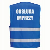 Odzież robocza - Kamizelka odblaskowa PORTWEST Niebieska rozmiar S/M nadruk OBSŁUGA IMPREZY - miniaturka - grafika 1