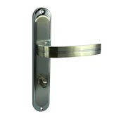 Klamki - Domino Klamka do drzwi wewnętrznych z długim szyldem do wc Dekan 72 Chrom Nikiel - miniaturka - grafika 1