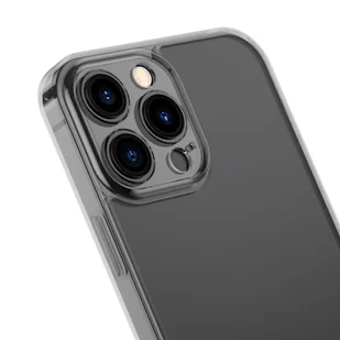 Baseus Frosted Glass Case etui pokrowiec do iPhone 13 Pro sztywna obudowa z żelową ramką czarny (ARWS000401) - Etui i futerały do telefonów - miniaturka - grafika 8