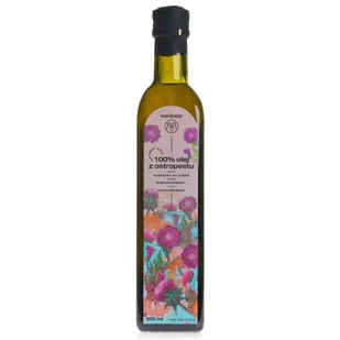 Wellbear Olej z ostropestu zimnotłoczony - 500 ml - Zdrowa żywność - miniaturka - grafika 1