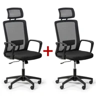 Fotele i krzesła biurowe - B2B Partner Krzesło biurowe Base plus 1+1 GRATIS, czarny 415078 - miniaturka - grafika 1