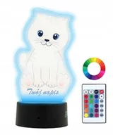 Lampy stojące - Lampka Nocna Z Nadrukiem 3D Led Kotek Imię Prezent - miniaturka - grafika 1