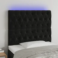 Inne meble do sypialni - vidaXL Zagłówek do łóżka z LED, czarny, 90x7x118/128 cm, aksamit - miniaturka - grafika 1