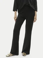 Spodnie damskie - Vero Moda Spodnie dzianinowe Kanva 10296871 Czarny Regular Fit - miniaturka - grafika 1