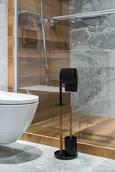 Stojaki i wieszaki na papier toaletowy - Stojak łazienkowy na papier ze szczotką do WC 1666 - miniaturka - grafika 1