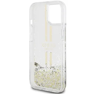 Etui Guess GUHCP15MLFCSEGT Apple iPhone 15 Plus / 14 Plus hardcase Liquid Glitter Gold Stripes transparent - Etui i futerały do telefonów - miniaturka - grafika 8
