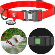 Obroże dla psów - Obroża dla psa wodoodporna WAUDOG Waterproof z paszportem QR, plastikowa klamra fastex, czerwona, rozmiar S, 25-35 cm, 15 mm - miniaturka - grafika 1