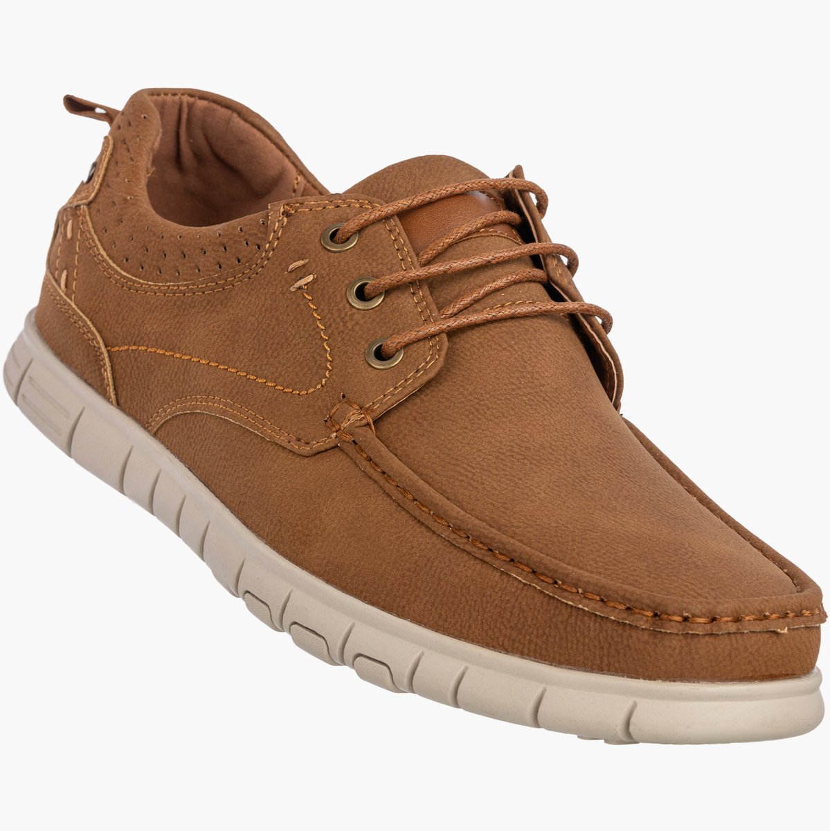 Półbuty Męskie Ekoskóra Buty Casual Skórzana Wkładka Brązowe 45