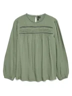 Bluzki damskie - Vero Moda Bluzka w kolorze zielonym - miniaturka - grafika 1