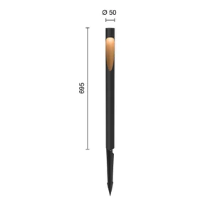 Louis Poulsen Słupek oświetleniowy 830 czarny 70cm gniazdo szpikulca - Lampy ogrodowe - miniaturka - grafika 1