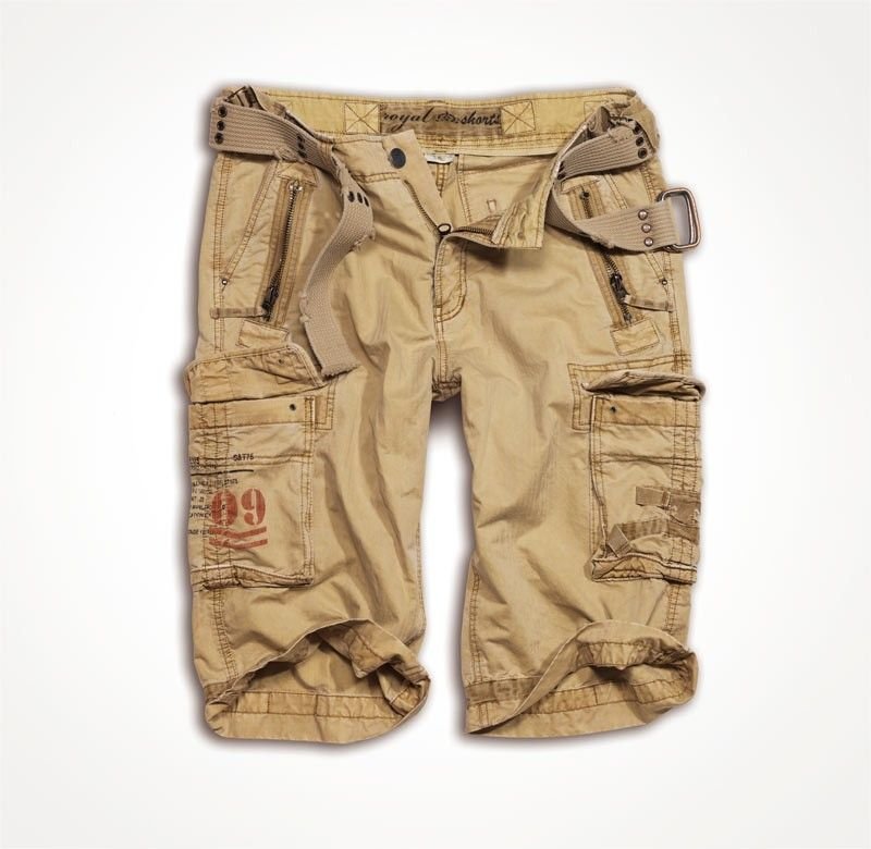 spodnie bojówki krótkie ROYAL SHORT - washed beige -XS